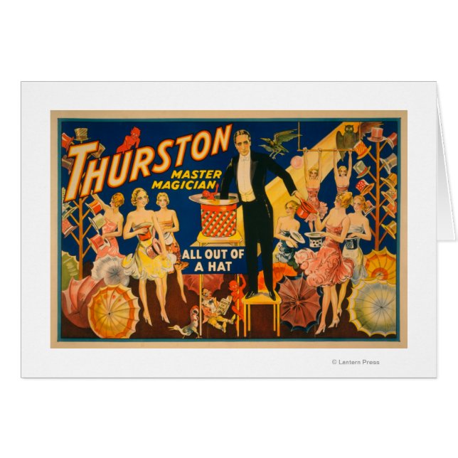 Cartão Thurston, Mestre Mago "Out of a Hat" Magic (Frente Horizontal)