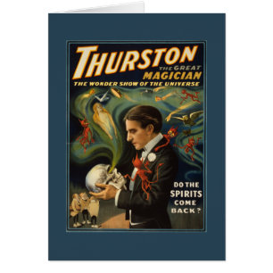 Cartão Thurston o grande mágico que mantem o crânio