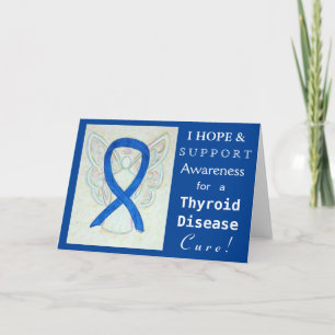 Cartão Thyroid Disease Awareness Ribbon Paisley Blue Card