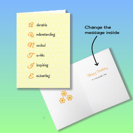 Cartão Tia aniversários flores laranja