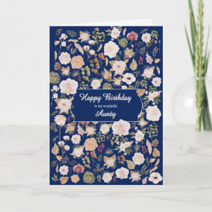 Cartão Tia Birthday Scattered Flowers