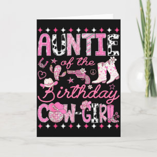 Cartão Tia Da Vaqueira De Aniversário Rosa Rodeio Ocident