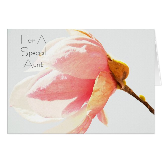 Cartão Tia Especial da Flor da Árvore Tulipa (Frente Horizontal)