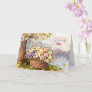 Cartão Tia Feliz Dia Das Mães Lindas Flores