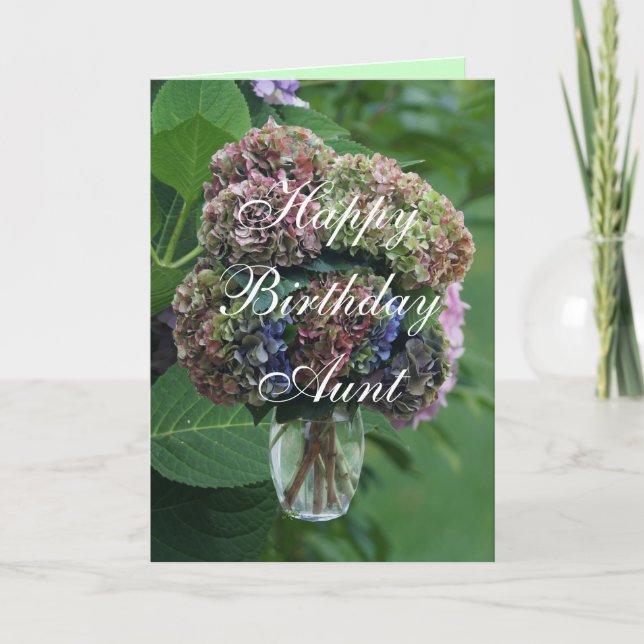 Cartão Tia Hydrangea BQT- personalizar qualquer ocasião (Frente)