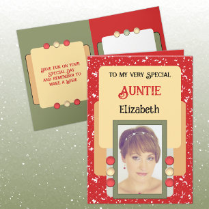 Cartão Tia muito especial adicione o nome da foto vermelh
