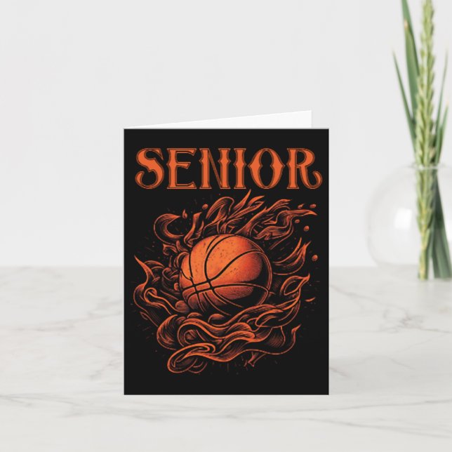 Cartão Tia Noite de Mais velho de Basquete. (Frente)