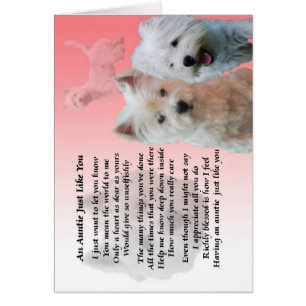 Cartão Tia Poem - Westie
