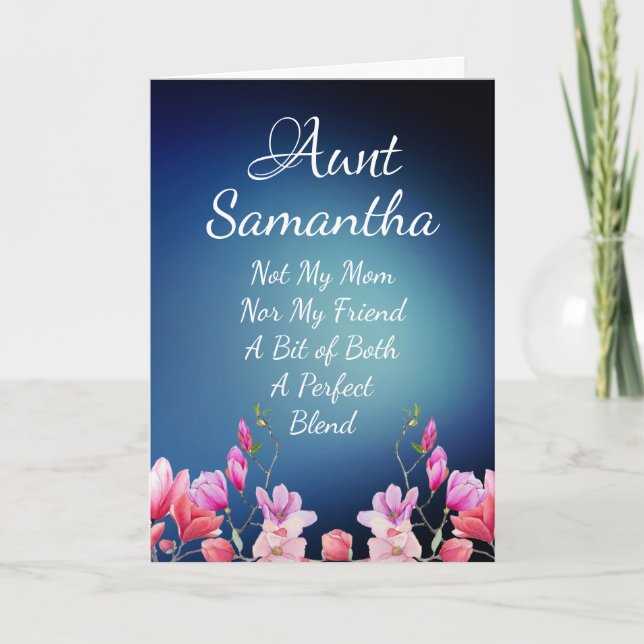 Cartão Tia tia Atitie Aniversário Placa de Dia de as mães (Frente)