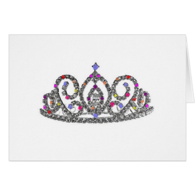 Cartão Tiara do Casamento Real/Noiva (Frente Horizontal)