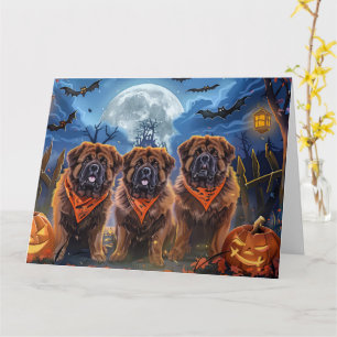 Cartão Tibetano Mastiff Halloween Spooky