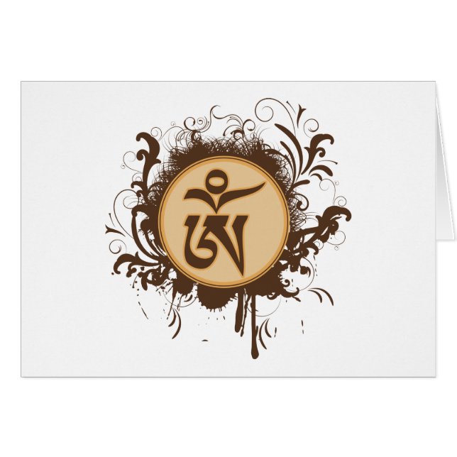 Cartão Tibetano OM (Frente Horizontal)