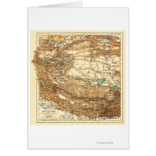 Cartão TibeteMapaPanorâmicoTibete