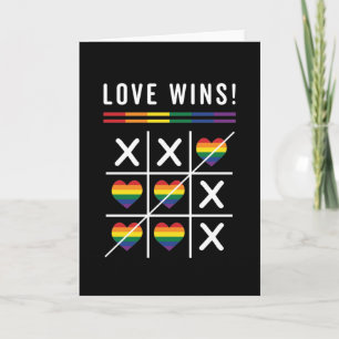 Cartão Tic Tac Toe Amor Vence LGBTQ Orgulho Gay