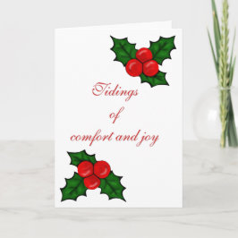 Cartão Tidings of Comfort and Joy Christmas Card