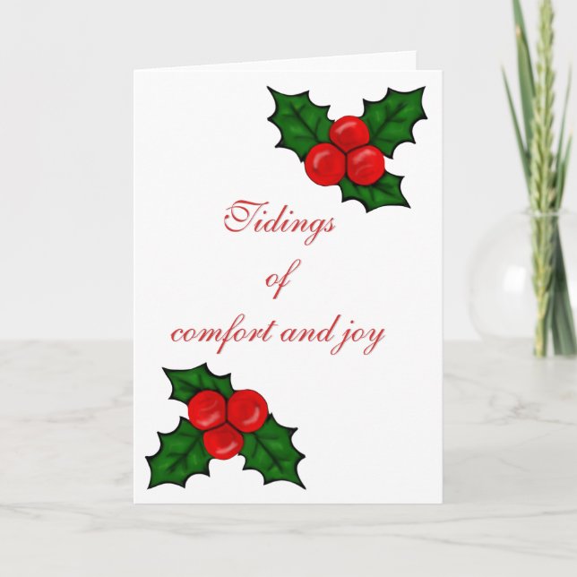Cartão Tidings of Comfort and Joy Christmas Card (Frente)