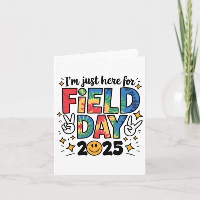 Cartão Tie Dye Acabou De Estar Aqui Para O Dia Do Campo 2 (Frente)