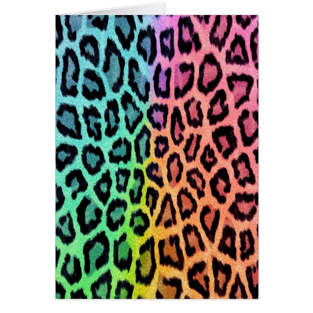 Cartão Tie Dye Leopard Print (Frente)