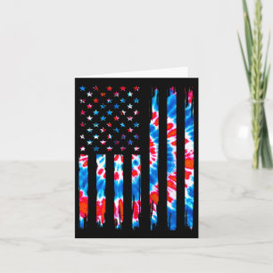 Cartão Tie Dye Onsa Flag Men Women Kids American Flag 4th