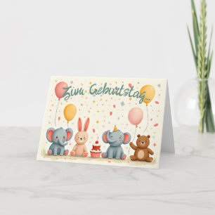 Cartão Tierische Freunde im Partyzauber