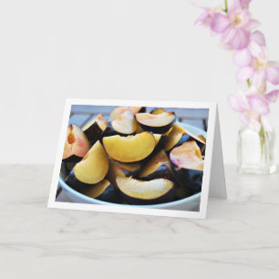 Cartão Tigela de Frutas Ameixa Fatiadas