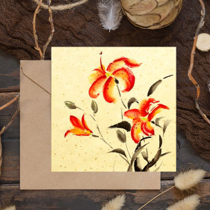 Cartão Tiger Lily - Vermelho