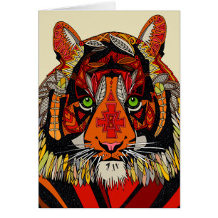 Cartão tigre-chefe natural