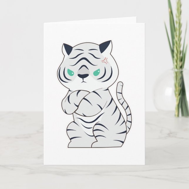 Cartão Tigre com raiva (Frente)