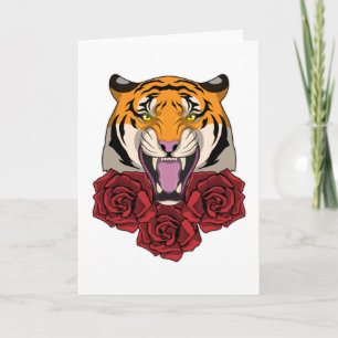 Cartão Tigre com Rosas