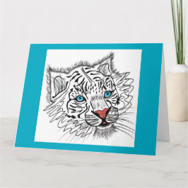 Cartão Tigre de bebê de olhos azuis