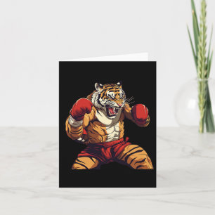 Cartão Tigre De Boxer Tailandês E Tailandês Com Raiva Mua