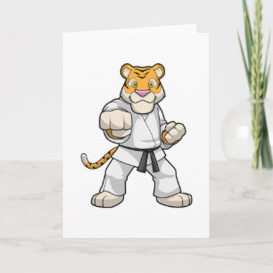 Cartão Tigre em Karate de artes marciais