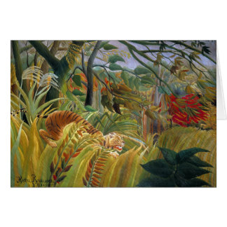 Cartão Tigre em uma tempestade tropical (surpreendida!)