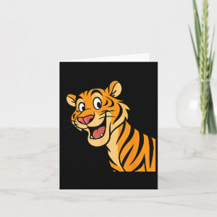 Cartão Tigre Fofo Gato Selvagem Divertido Animal Vida Sel