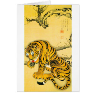 Cartão Tigre na neve