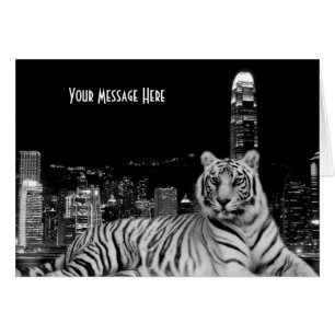 Cartão Tigre preto e branco