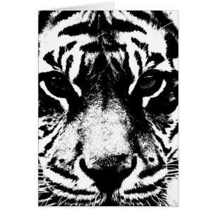 Cartão Tigre preto e branco