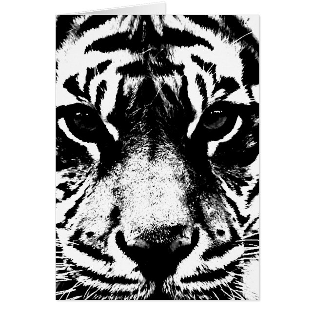 Cartão Tigre preto e branco (Frente)