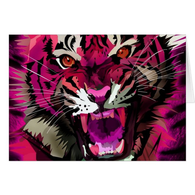 Cartão Tigre - Rosa (Frente Horizontal)