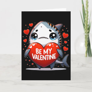 Cartão Tigre Tubarão Coração Be My Valentine