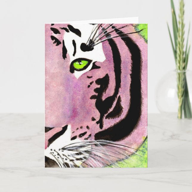 Cartão Tigre violeta Notecards (Frente)