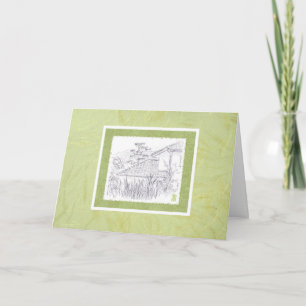 Cartão Tile Roofed House Welcome! Card