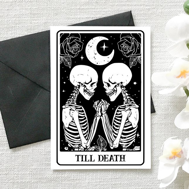 Cartão Till Death Tarot Gothic Engagement & Wedding (Criador carregado)