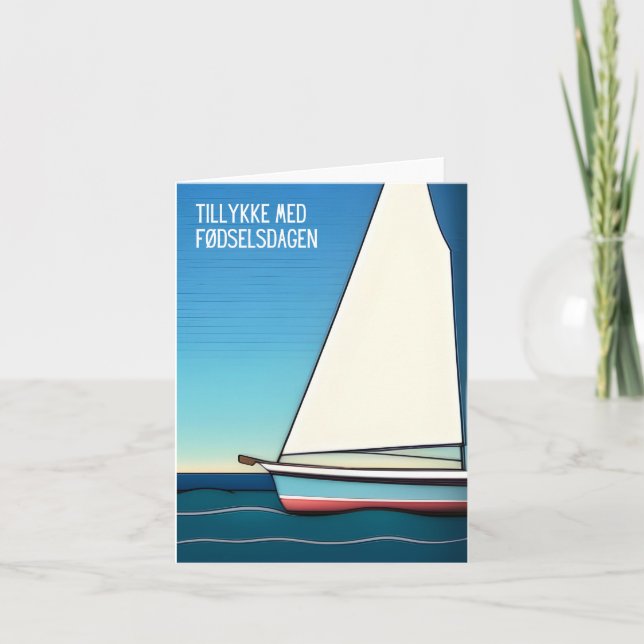 Cartão Tillykke med fødselsdagen, feliz aniversário na Di (Frente)