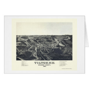 Cartão Tilton, mapa panorâmico do NH - 1884