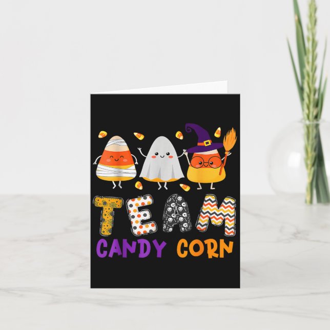 Cartão Time Candy Corn Halloween Engraçado Com Mãe De Bru (Frente)