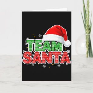Cartão Time do Papai Noel Natal, Equipe e Família