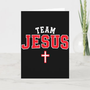 Cartão Time Jesus - Cruz Cristã Engraçada Emblema Fé St