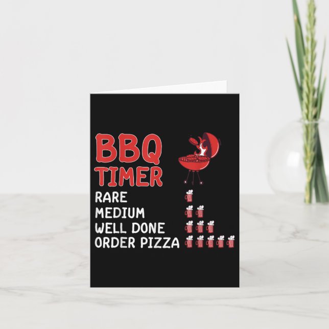 Cartão Timer Engraçado Barbecue Grill Mestre Griling Dri (Frente)