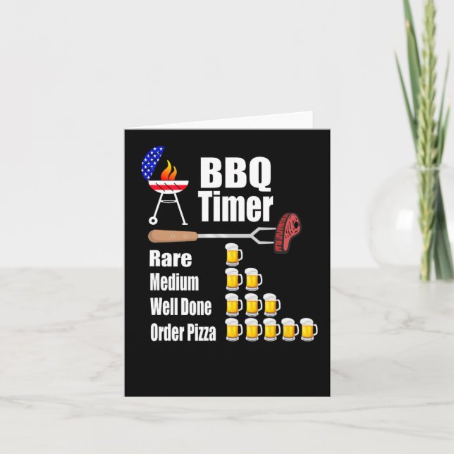 Cartão Timer Engraçado de Churrasco - Presente de Grill G (Frente)